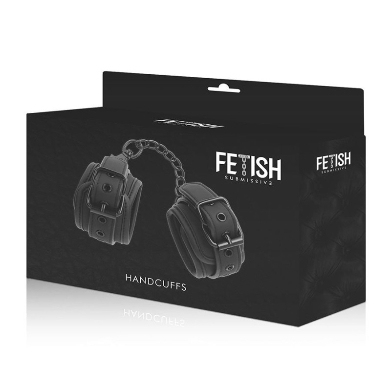 FETISH SUBMISSIVE - MENOTTES EN CUIR VÉGÉTALIEN AVEC DOUBLURE