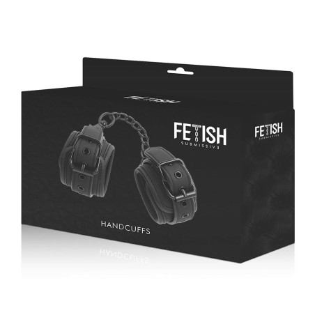 FETISH SUBMISSIVE - MENOTTES EN CUIR VÉGÉTALIEN AVEC DOUBLURE