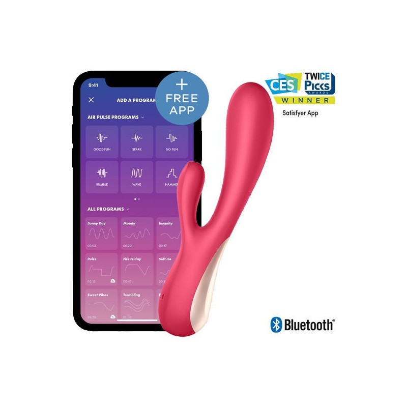 SATISFYER - MONO FLEX ROUGE AVEC APPLICATION