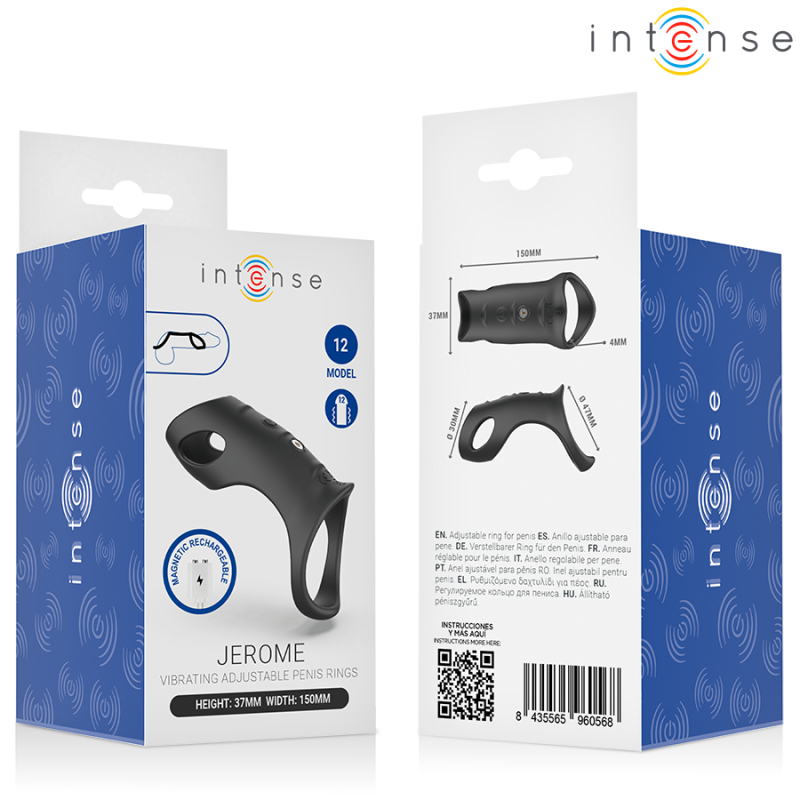 INTENSE - ANNEAU PÉNIS VIBRANT RÉGLABLE- JEROME - MODÈLE 12