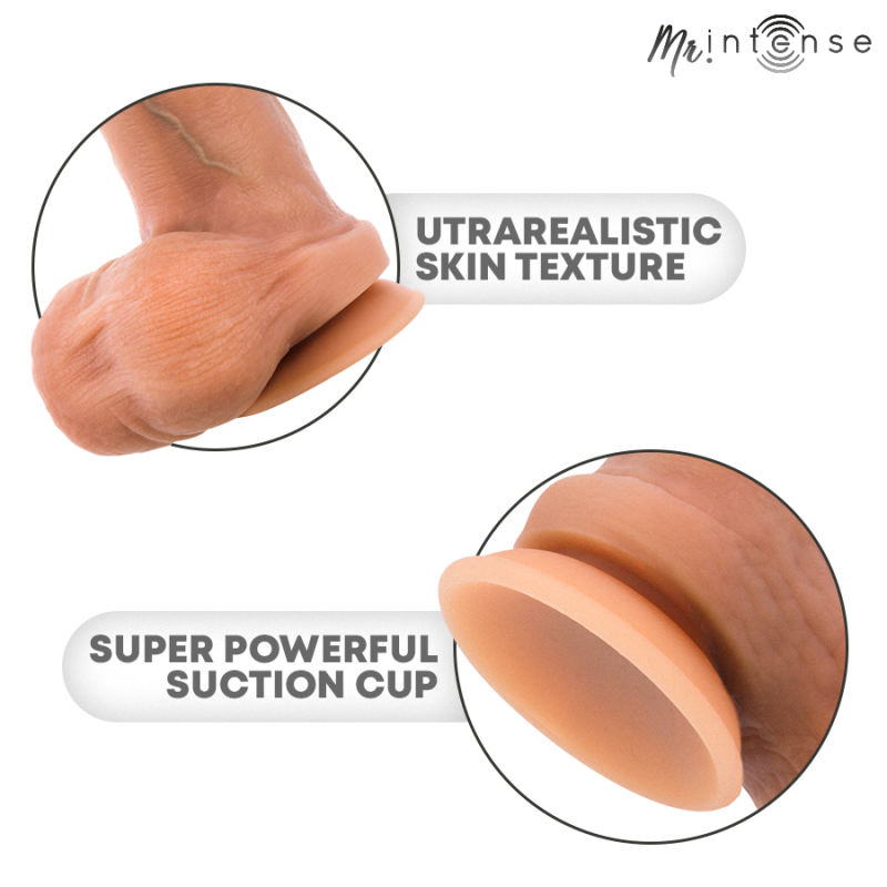MR INTENSE -GODE REALISTE EN SILICONE AVEC TESTICULES - BRUCE S -17,8 CM -Ø- 4 CM