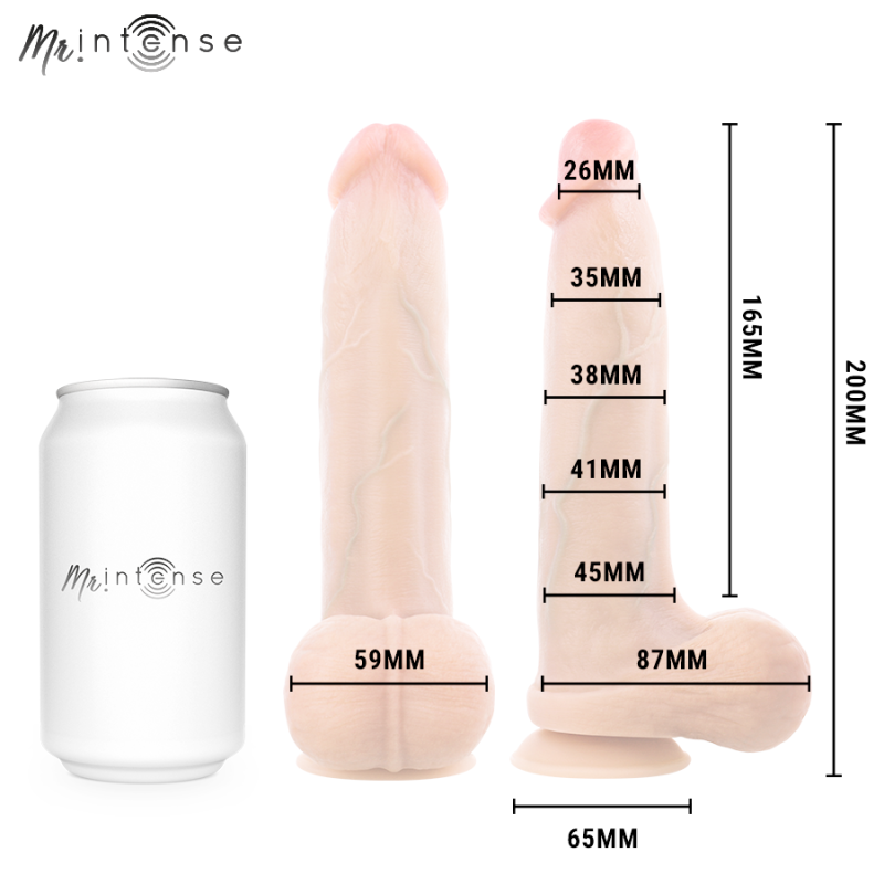 MR INTENSE -GODE REALISTE EN SILICONE AVEC TESTICULES- BRUCE M - 20 CM -Ø- 4,5