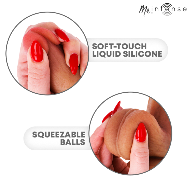 MR INTENSE -GODE REALISTE EN SILICONE AVEC TESTICULES- BRUCE M - 20 CM -Ø- 4,5