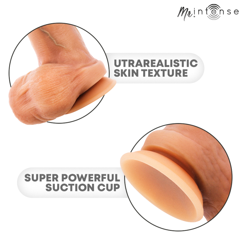 MR INTENSE -GODE REALISTE EN SILICONE AVEC TESTICULES- BRUCE M - 20 CM -Ø- 4,5