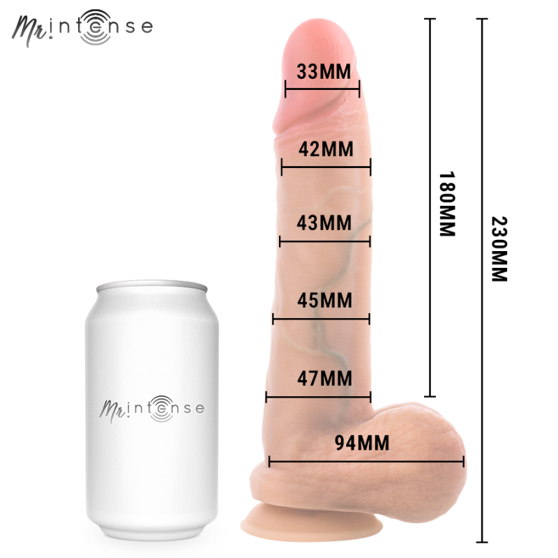 MR INTENSE - GODE EN SILICONE ULTRA-RÉALISTE AVEC TESTICULES-GARY L - 23 CM - Ø 4,7 CM
