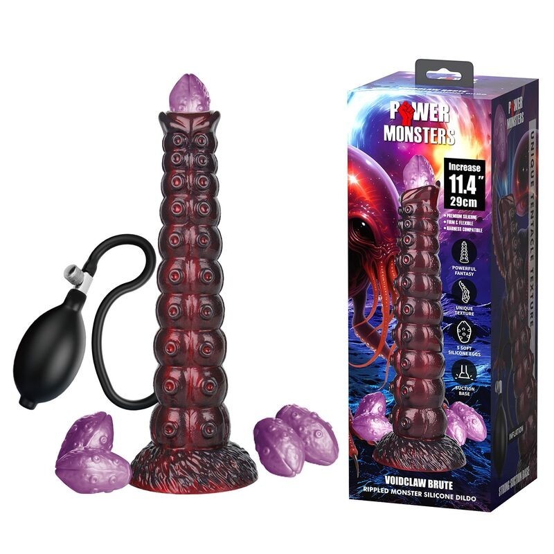 Gode gonflable en silicone POWER MONSTERS - VOIDCLAW BRUTE BICOLOR (29 cm, Ø 5,7 cm)