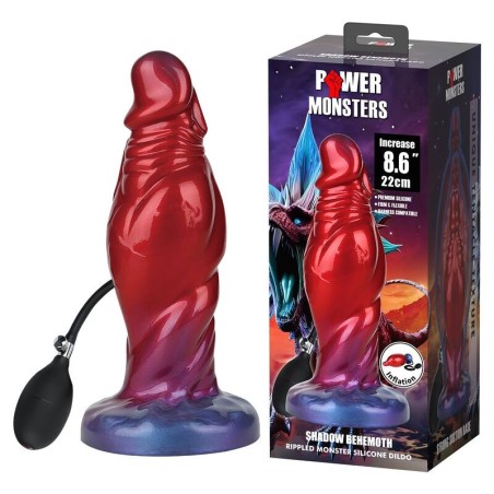 le gode gonflable en silicone POWER MONSTERS - SHADOW BEHEMOTH BICOLOR (22 cm Ø 5 cm)