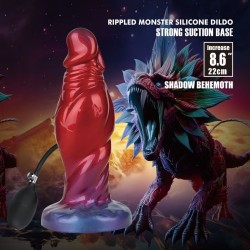 le gode gonflable en silicone POWER MONSTERS - SHADOW BEHEMOTH BICOLOR (22 cm Ø 5 cm)