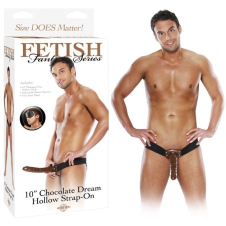 Gode ceinture creux marron Extra Long Fetish Fantasy 26 cm PipeDream