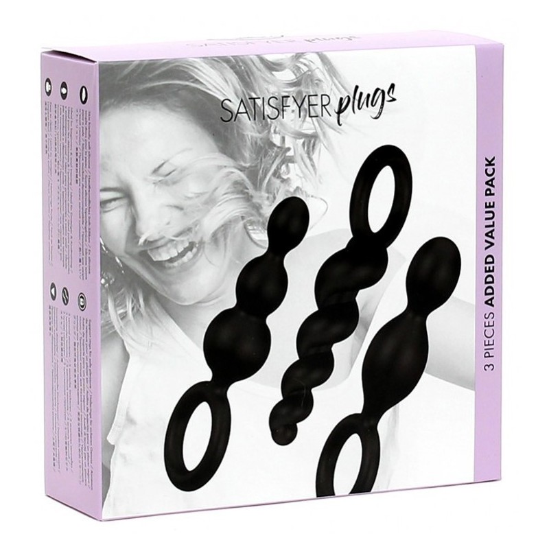 Set 3 Plugs Anals noir Satisfyer