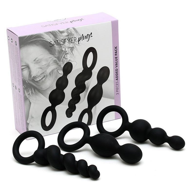 Set 3 Plugs Anals noir Satisfyer