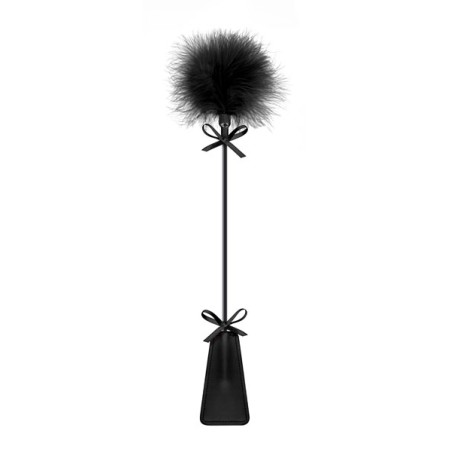 Cravache tapette pompon noire Sweet Caress