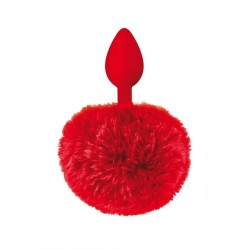 Plug anal rouge pompon queue de lapin Sweet Caress