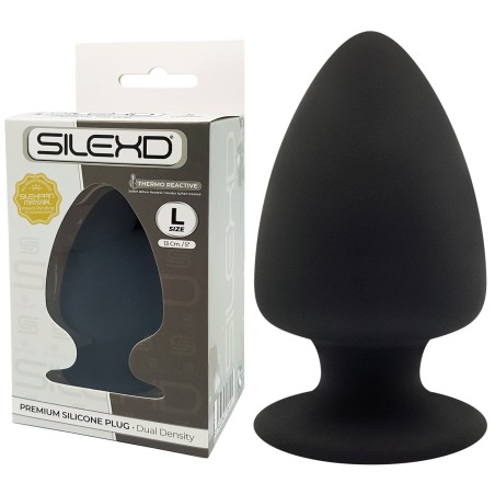 Plug Anal Noir Double Densité L - Ø 7,2 cm Silexd