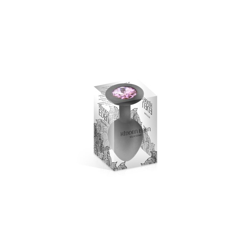 Plug noir bijou rose silicone Cloud 50g Taille M Hidden Eden