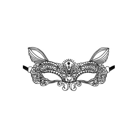 Loup noir dentelle brodée souple de chat Maskarade