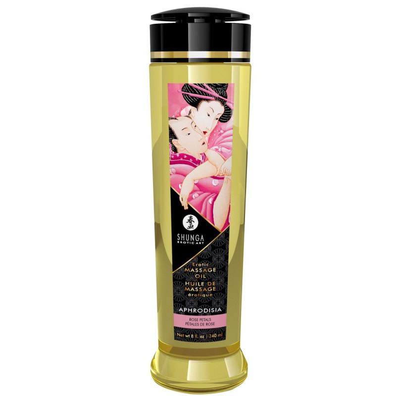 Huile de massage érotique Aphrodisiaque rose SHUNGA