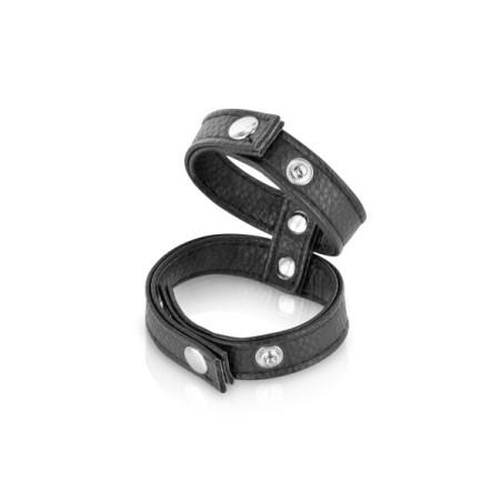 Double cockring simili cuir Fetish Tentation