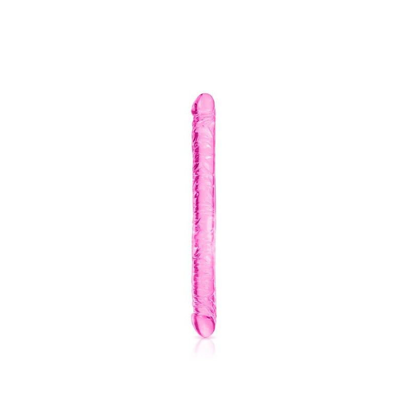 Double dong veiné de 34cm en jelly 2 couleurs aux choix Pure Jelly