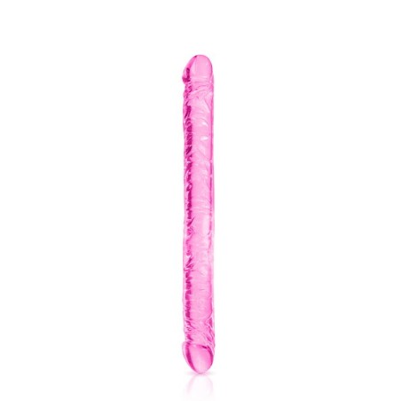 Double dong veiné de 34cm en jelly 2 couleurs aux choix Pure Jelly