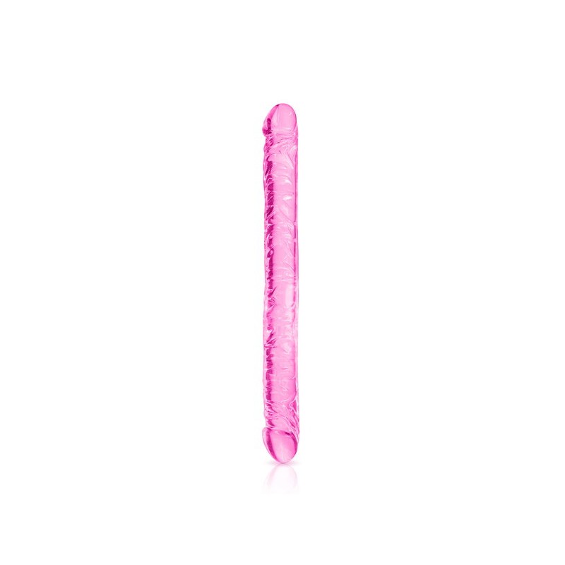 Double dong veiné de 44cm en jelly 2 couleurs aux choix Pure Jelly