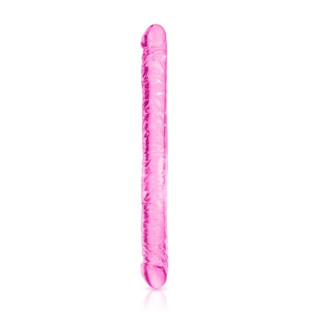 Double dong veiné de 44cm en jelly 2 couleurs aux choix Pure Jelly